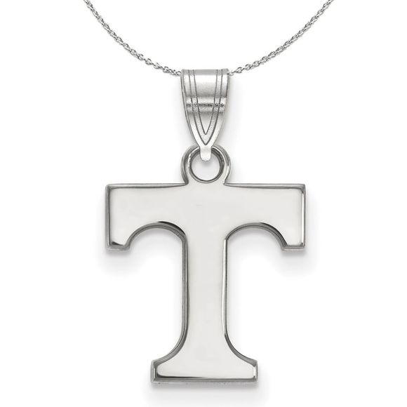 Sterling Silver U. of Tennessee Small Initial T Necklace - 16 Inch - Picture 1 of 7